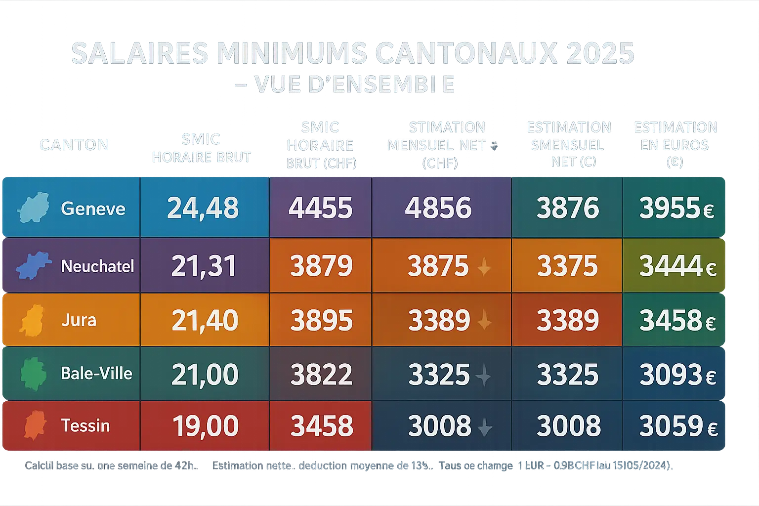 Comparaison visuelle des coûts de vie entre Suisse et France