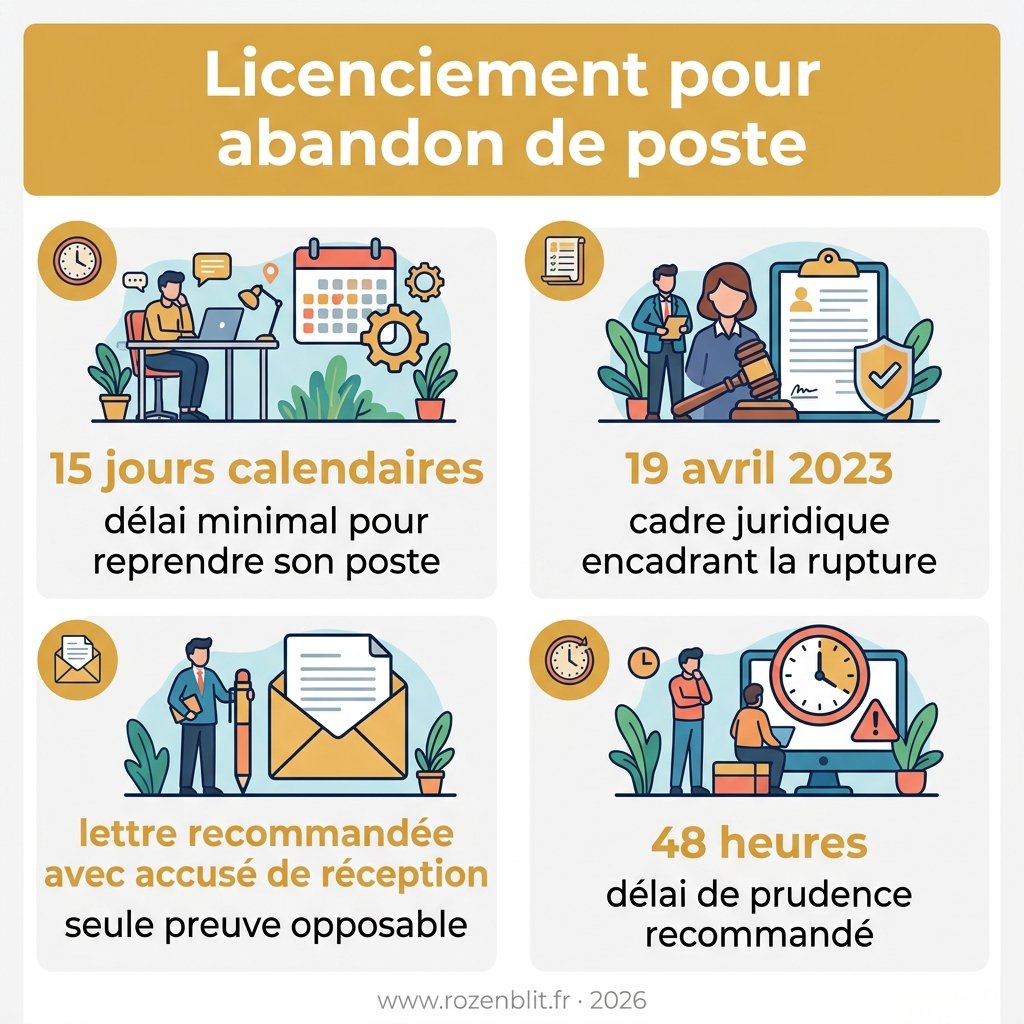 Infographie — licenciement pour abandon de poste